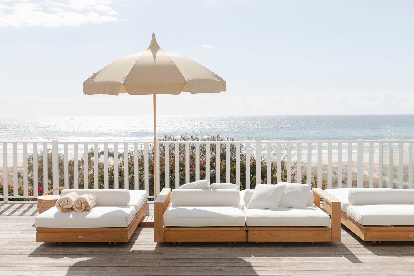 Avila Outdoor Double Sunlounger With Arms