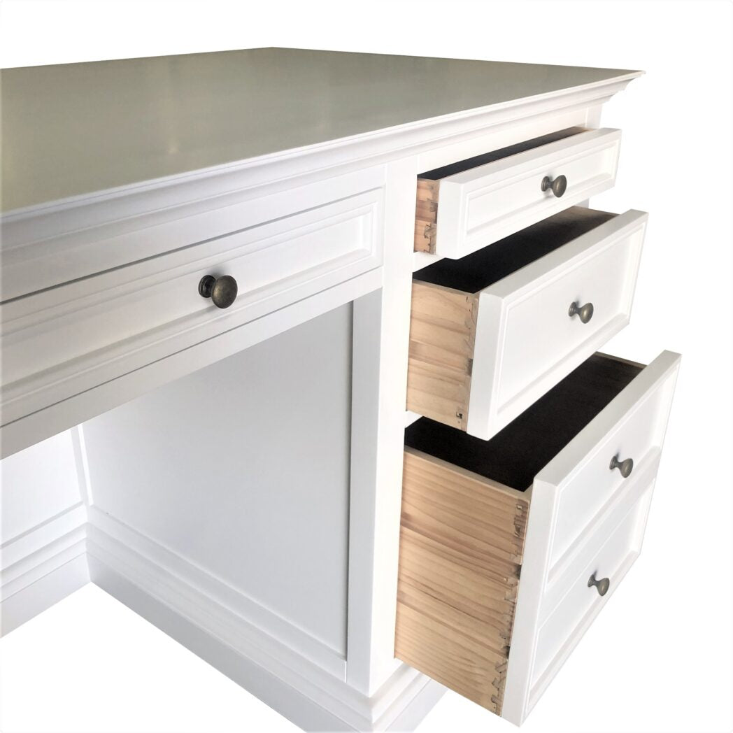 French Panel Desk White
