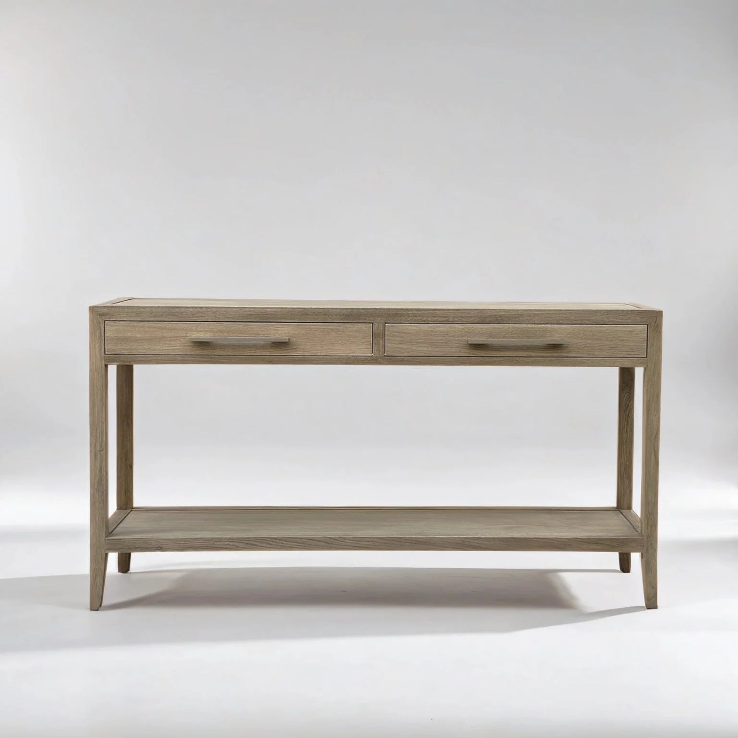 French Contemporary Console Table Weathered Oak