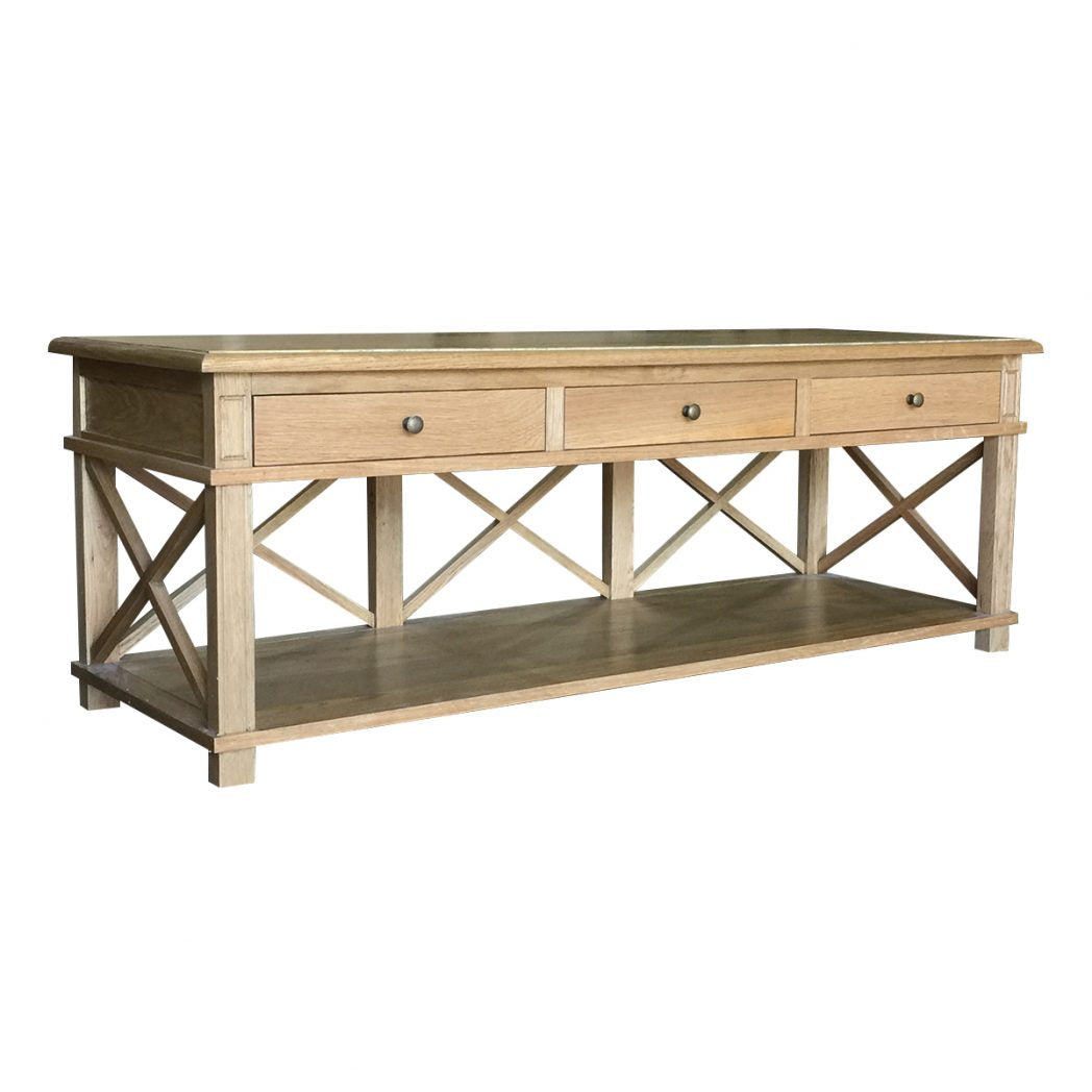 X Brace TV & Entertainment Unit Natural Oak