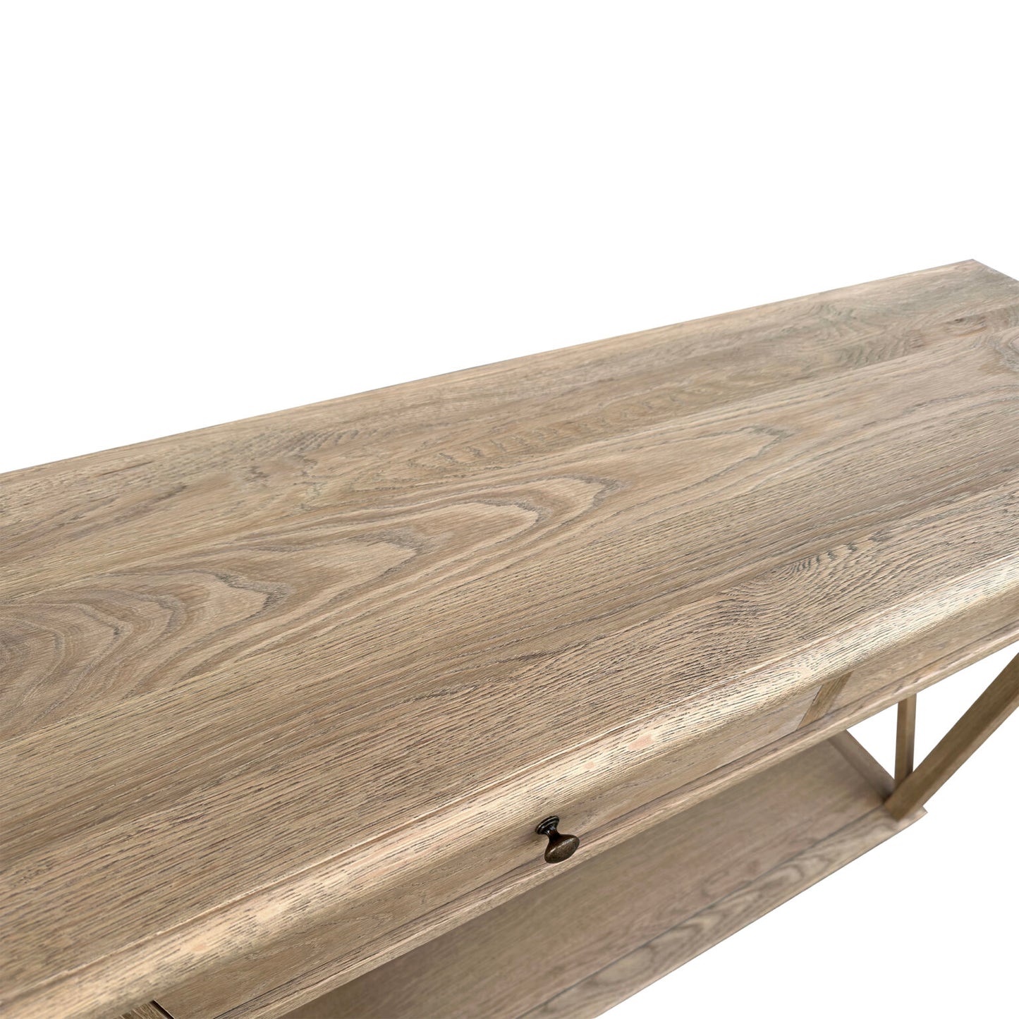 X Console Table Weathered Oak Small