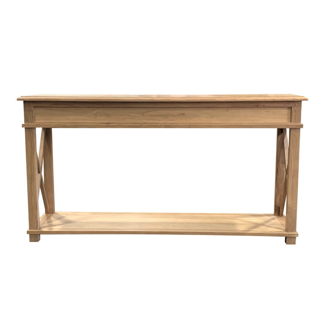 X Brace Console Table Natural Oak