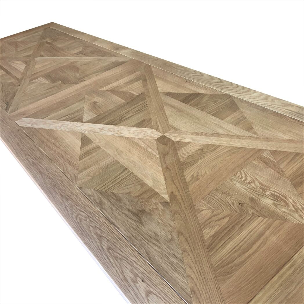 Oak Trestle Rectangular Dining Table Natural Oak Parquetry