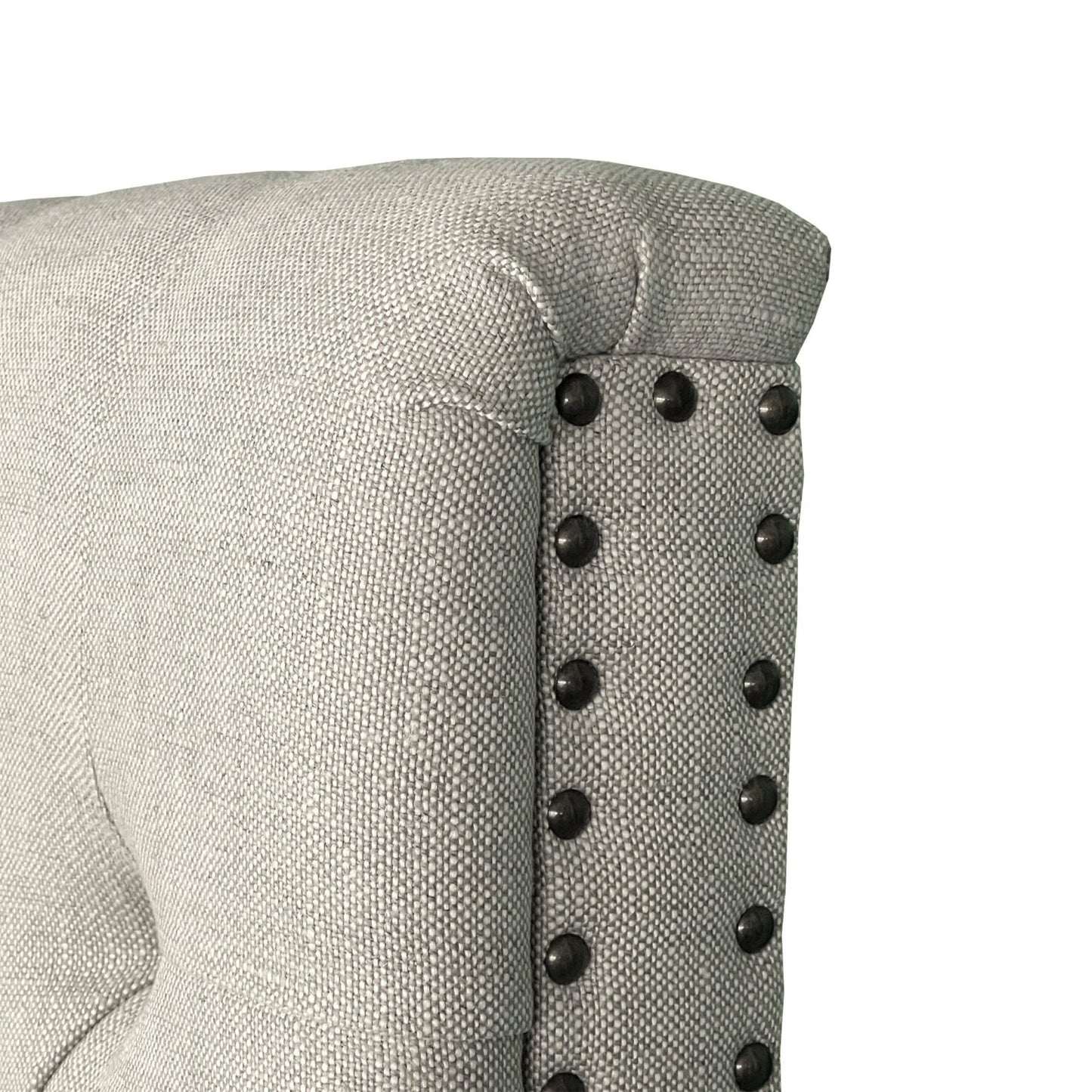 Chesterfield Fabric Panel Headboard King Size Natural Linen
