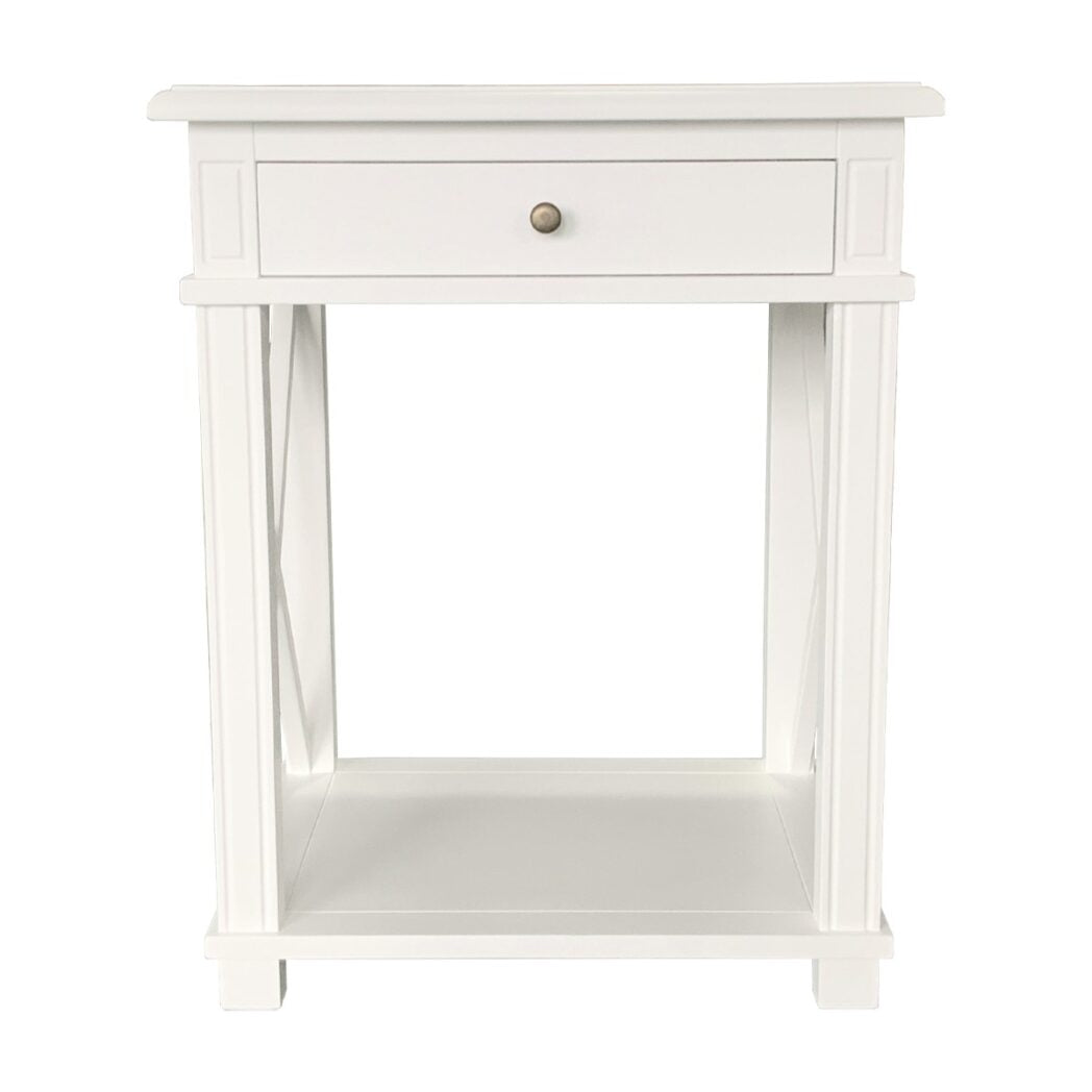 X Brace Large Side Table White