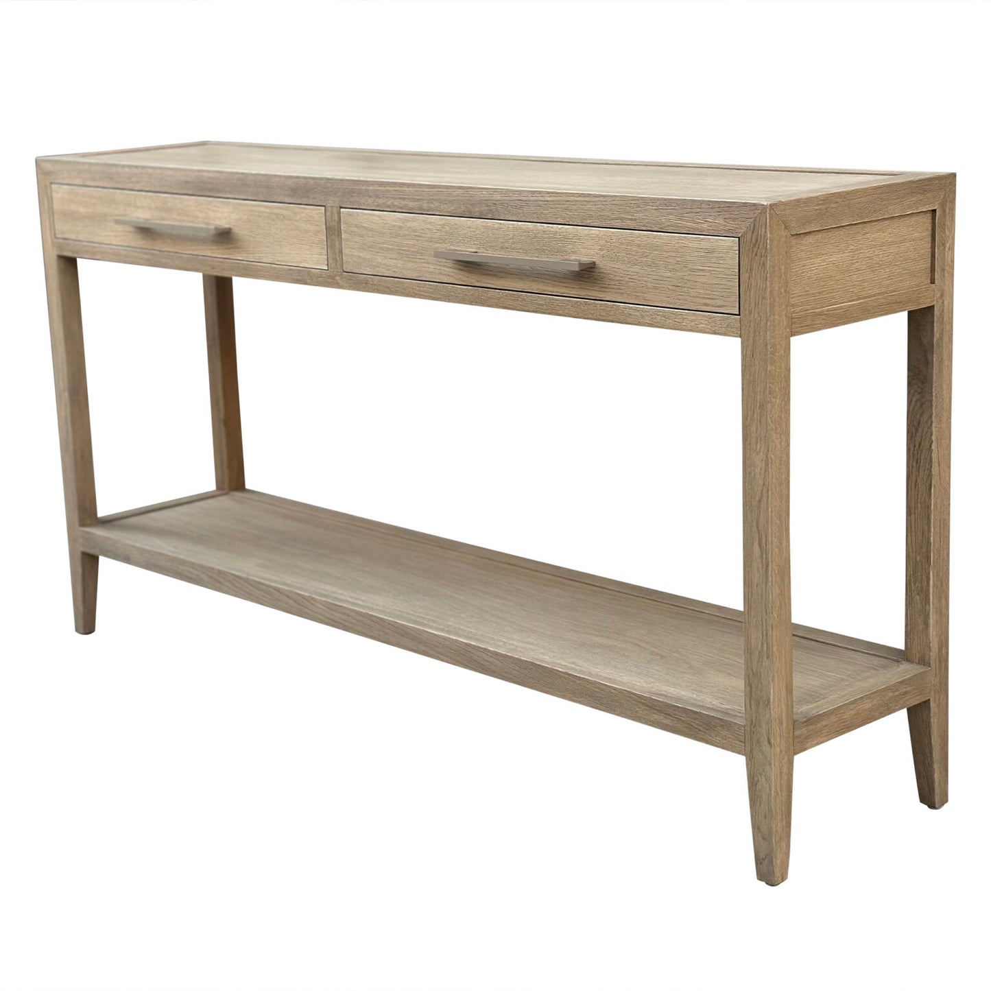 French Contemporary Console Table Weathered Oak