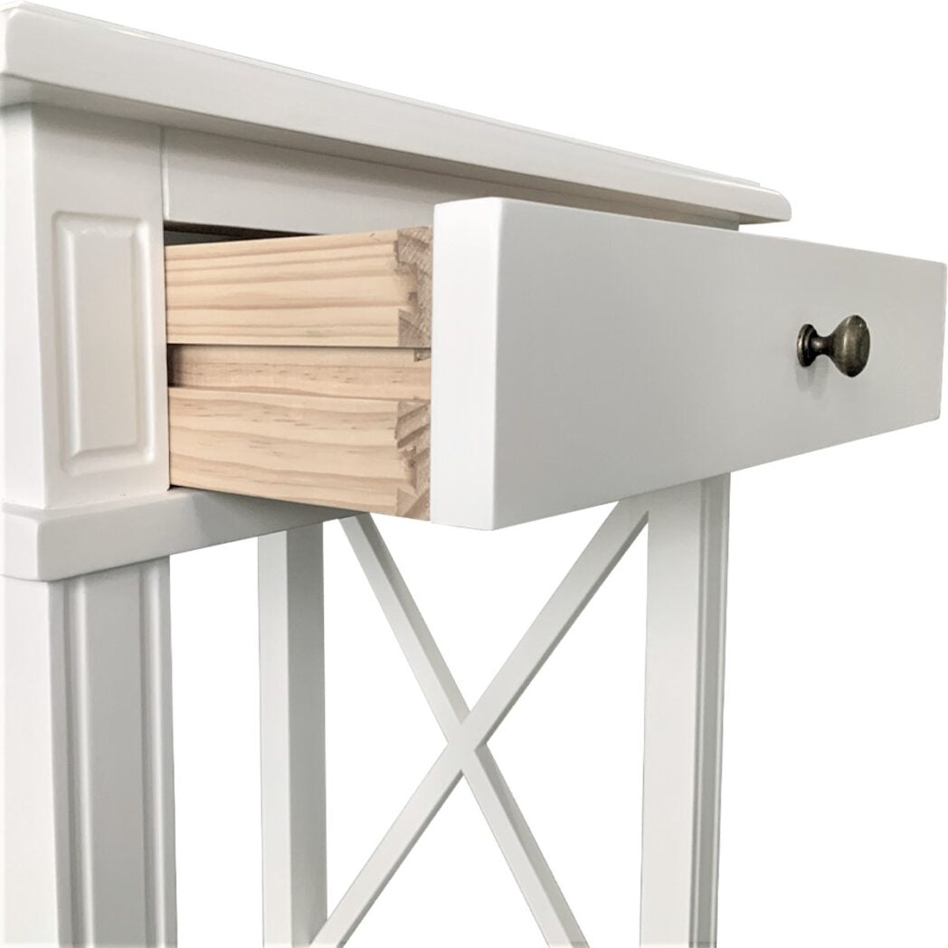 X Brace Large Side Table White