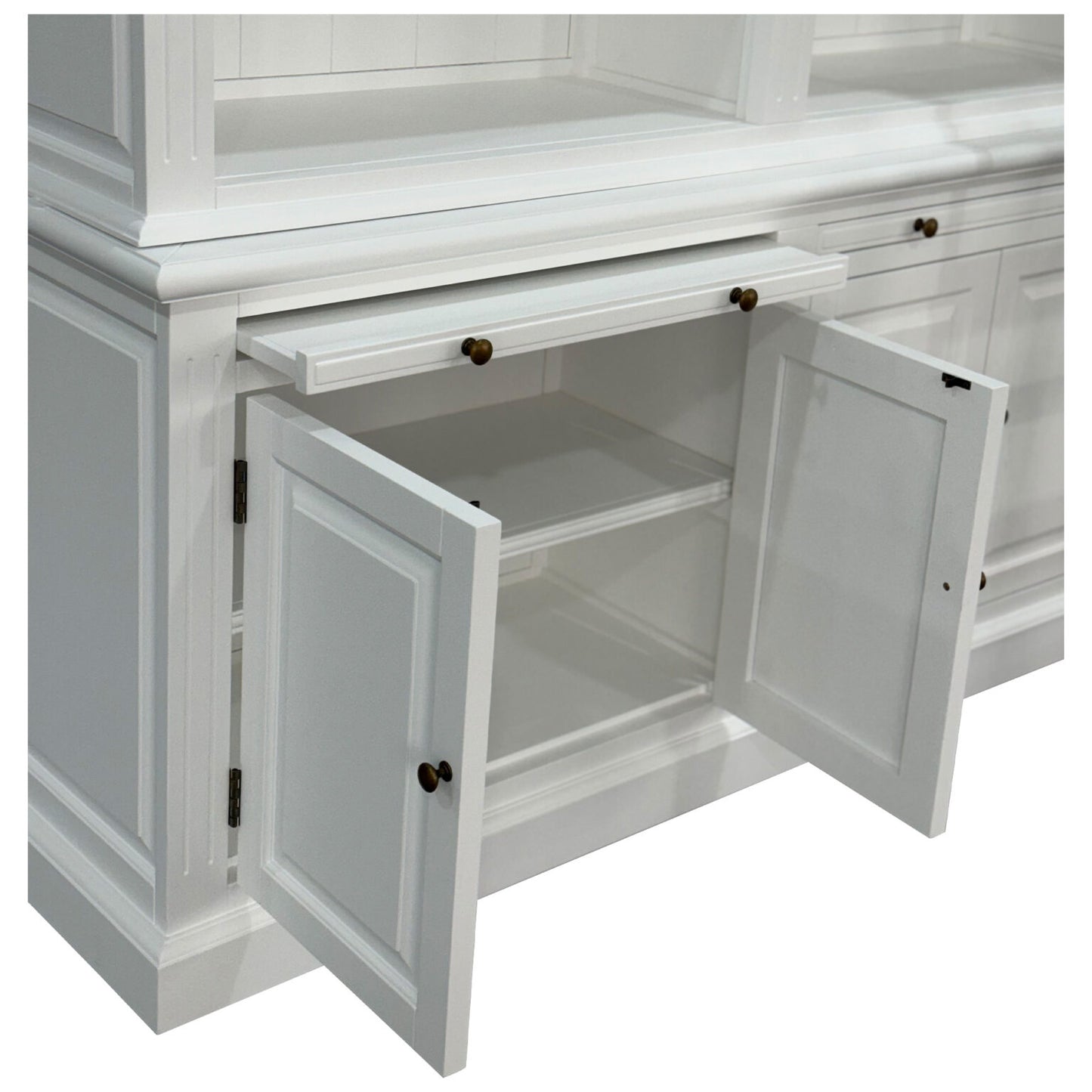 French Library Two-Bay Bookcase – Matt White
