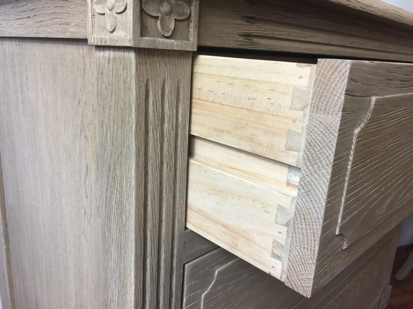 Flinders Side Table Weathered Oak Round Knobs 76cm
