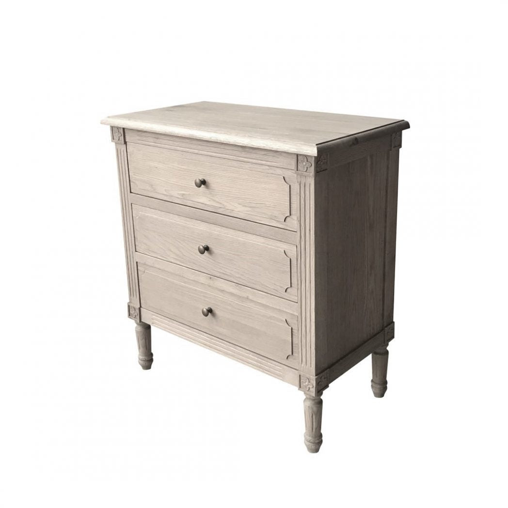 Flinders Side Table Weathered Oak Round Knobs 76cm
