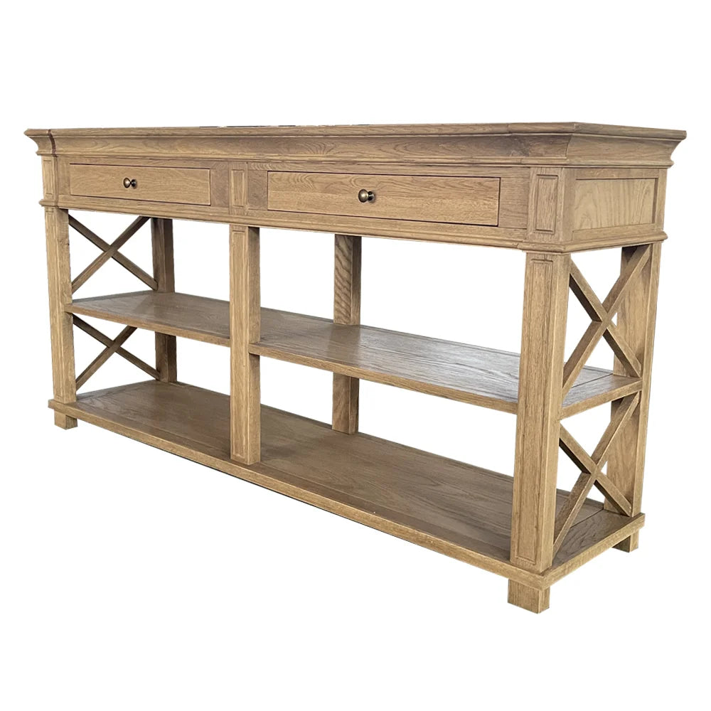 Heston Weathered Oak Console Table 160cm