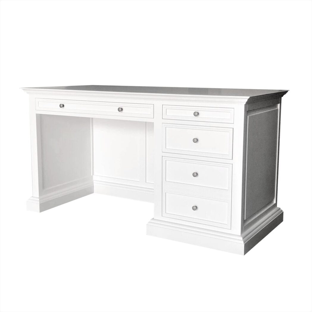 French Panel Desk White