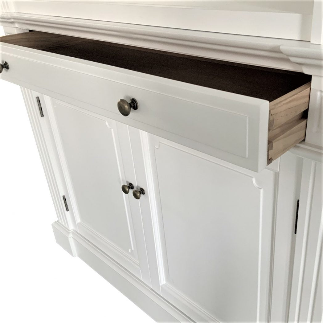 French Library Two-Bay Bookcase Matt White
