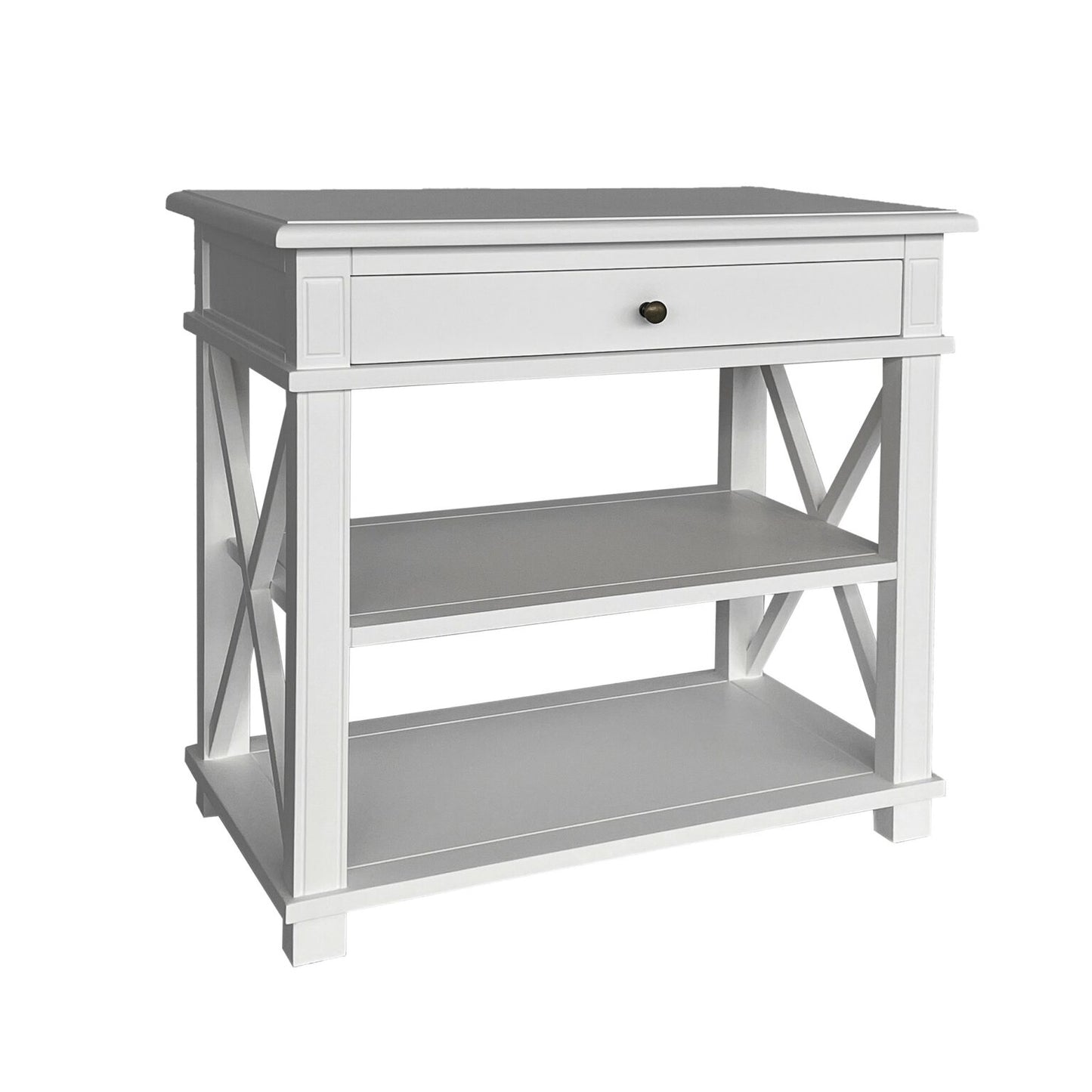 X Brace Large Side Table White