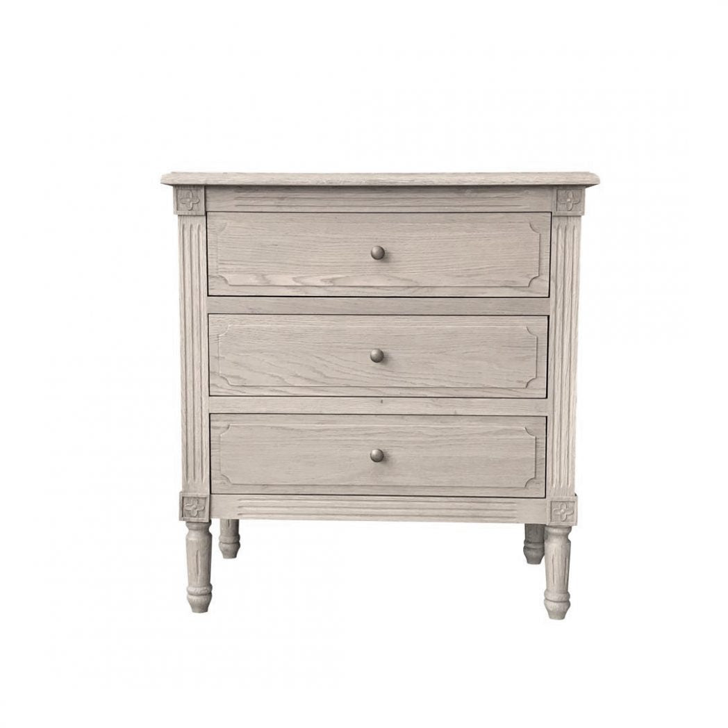 Flinders Side Table Weathered Oak Round Knobs 76cm