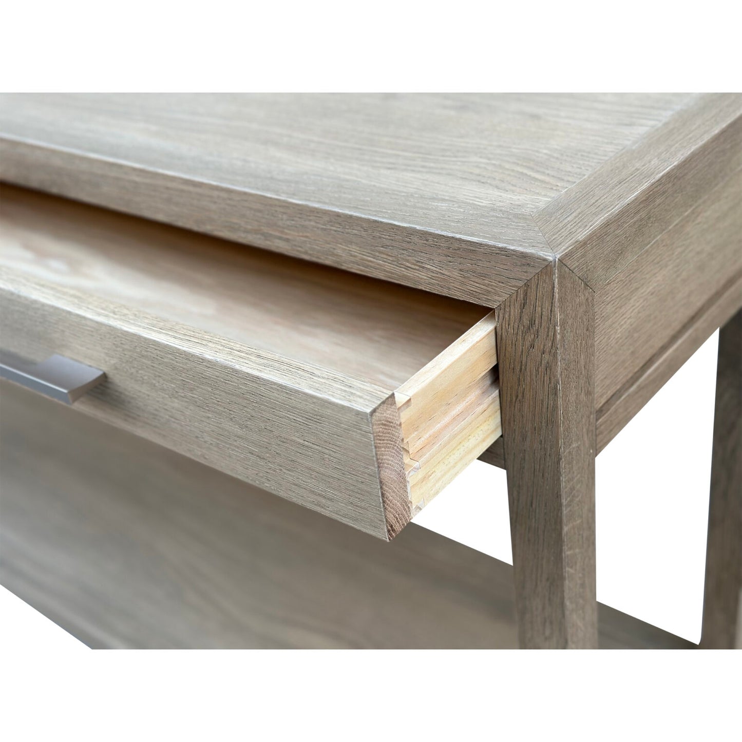 French Contemporary Console Table Weathered Oak