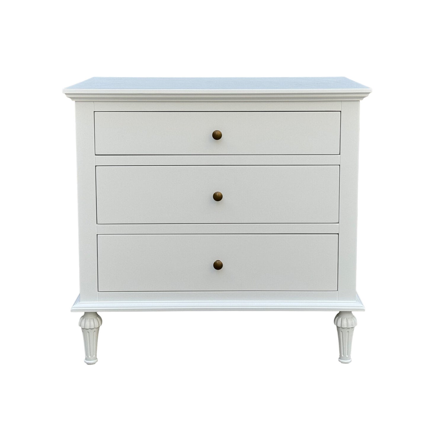 Emmerson White Side Table Round Knobs Large