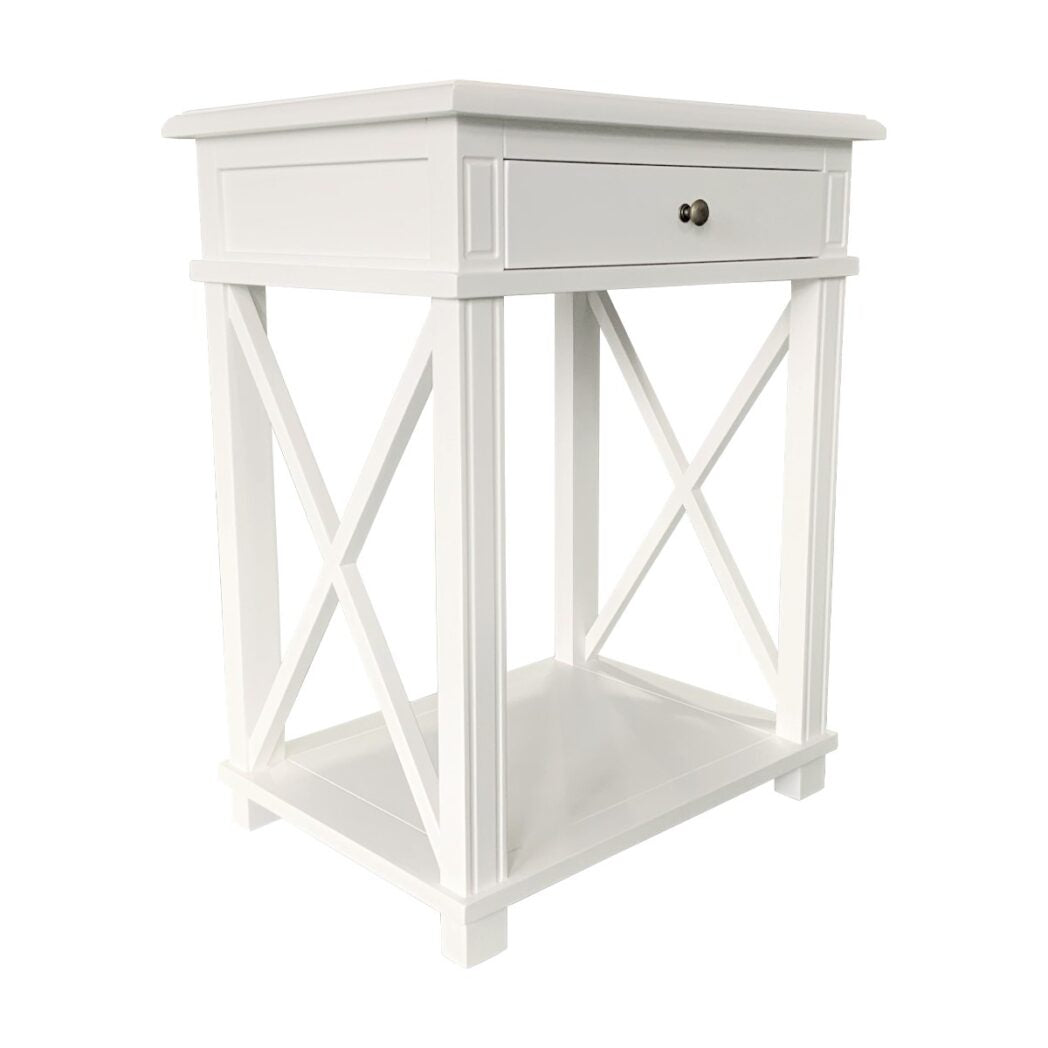 X Brace Large Side Table White