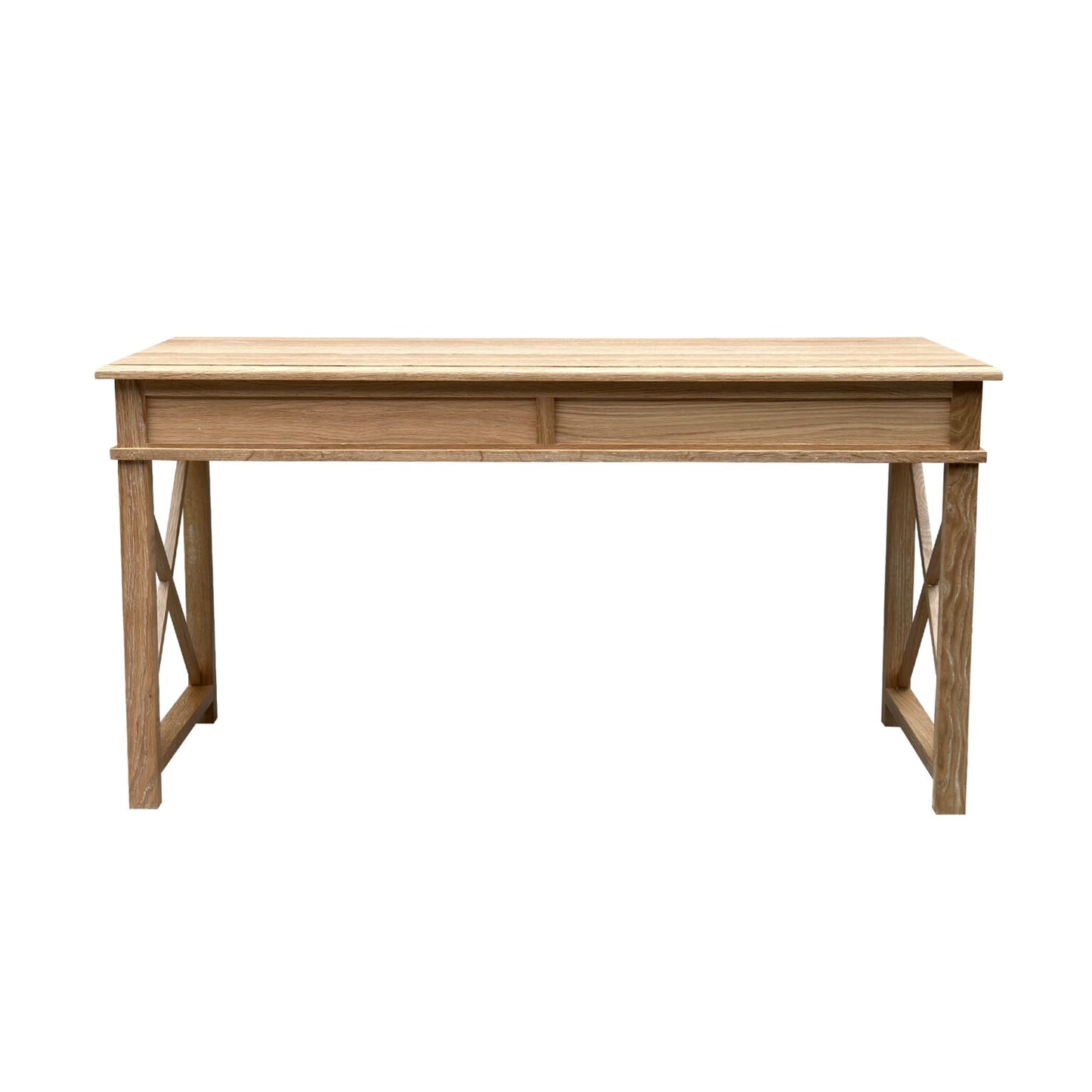 X Brace Desk Whitewashed Oak