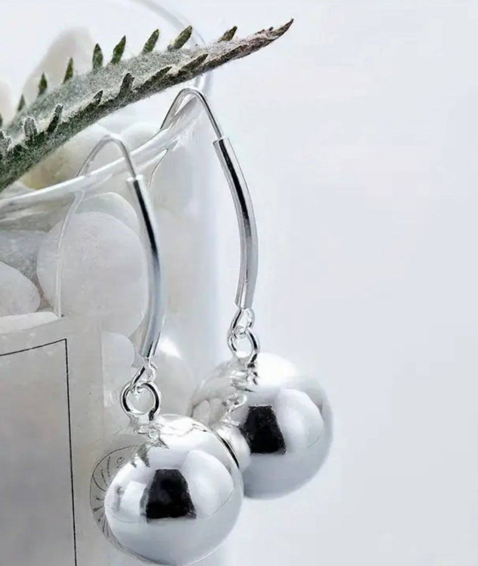 Sterling Silver Ball Pendant Earrings