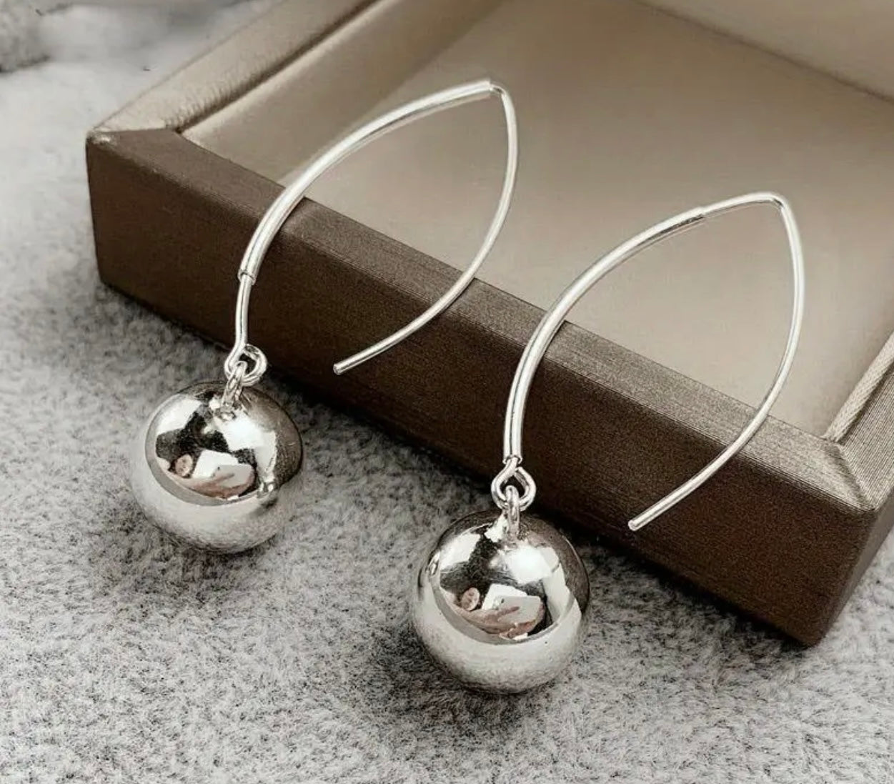 Sterling Silver Ball Pendant Earrings