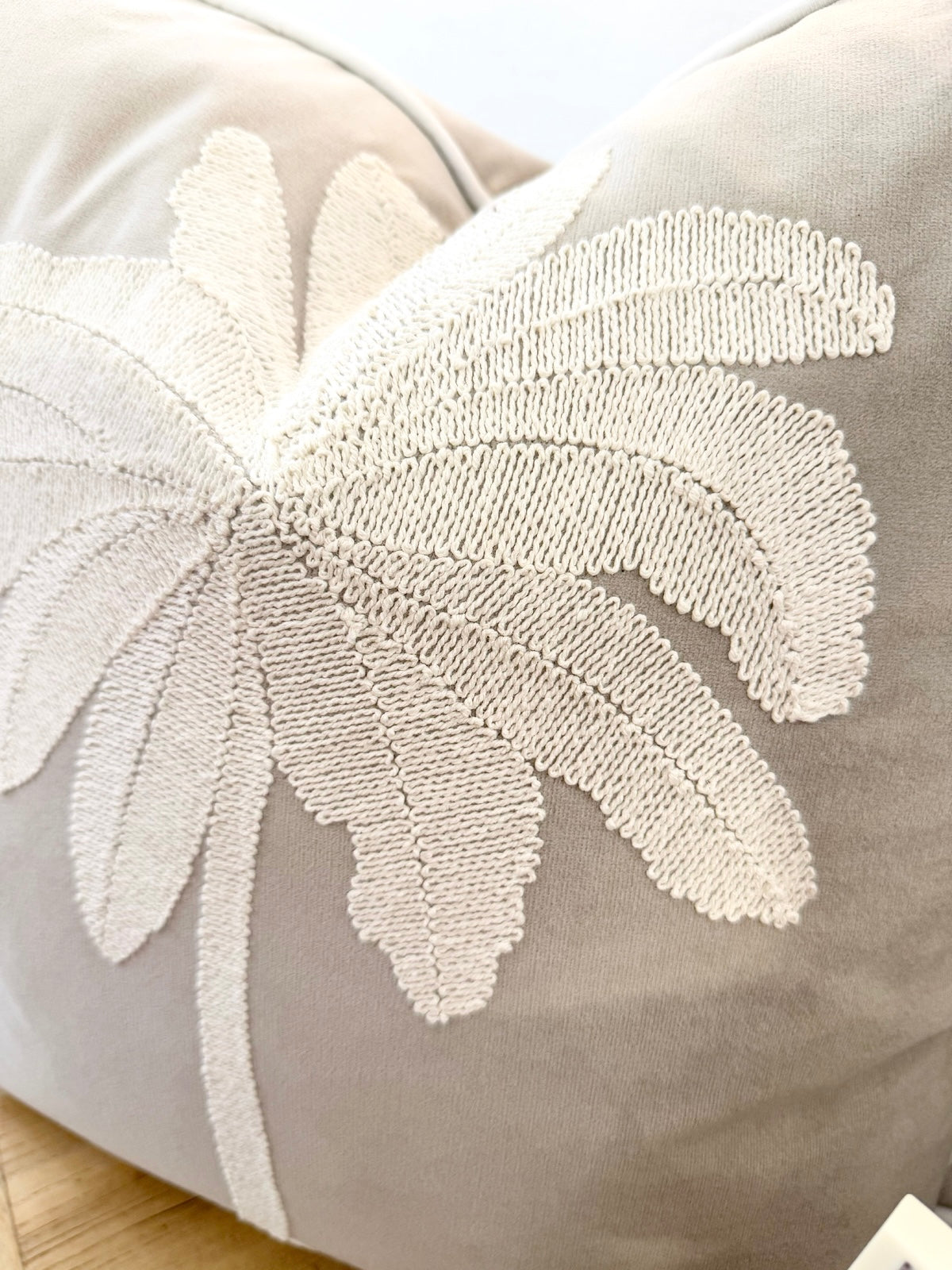 MAUI 1 PALM STONE CUSHION FEATHER FILLED