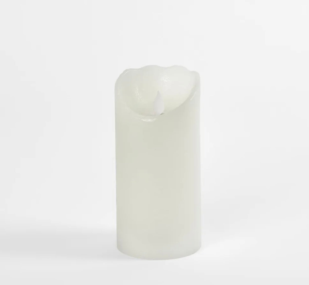 LED BATTERY OPERATED WAX FLAMELESS CANDLE WHITE 15CM