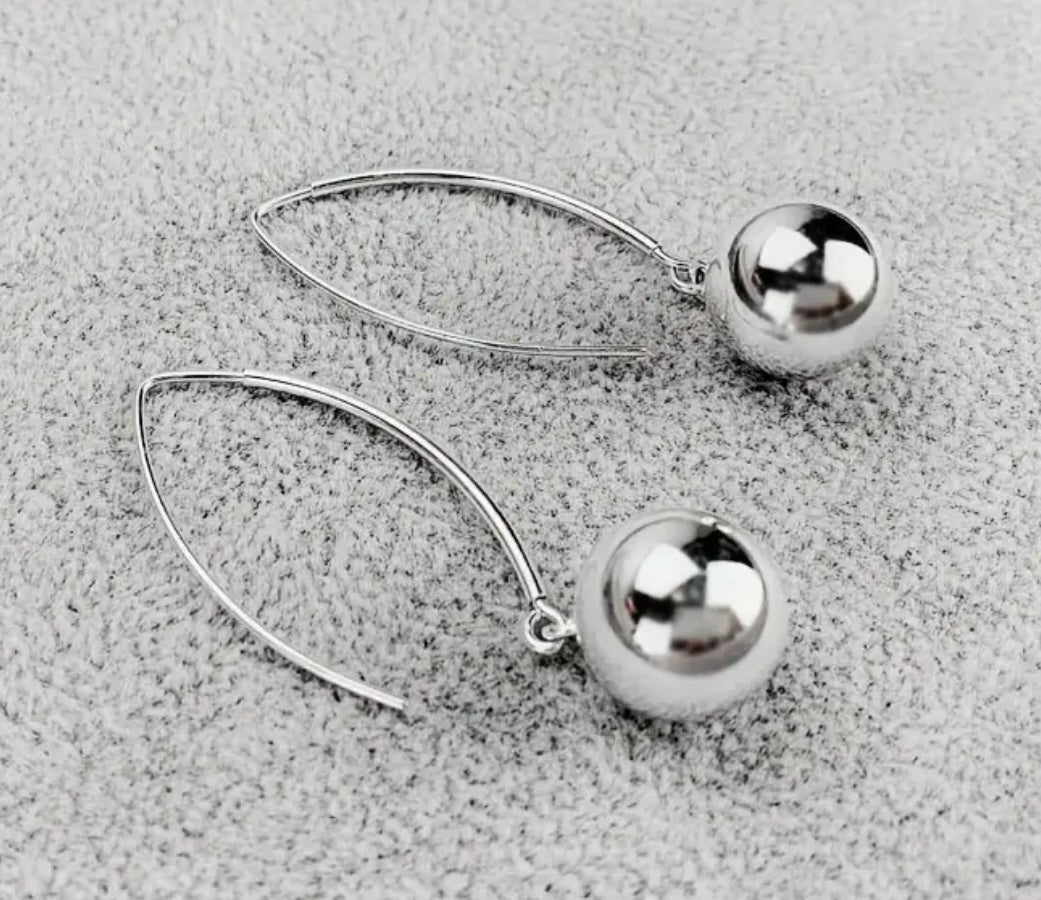 Sterling Silver Ball Pendant Earrings