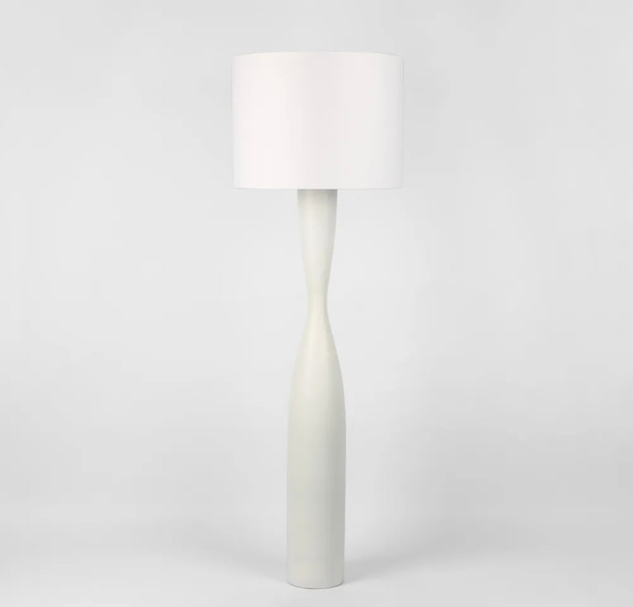 CALLUM FLOOR LAMP BASE WHITE WITH SHADE WHITE