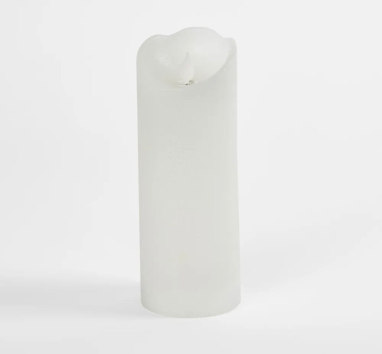 LED BATTERY OPERATED WAX FLAMELESS CANDLE WHITE 20CM