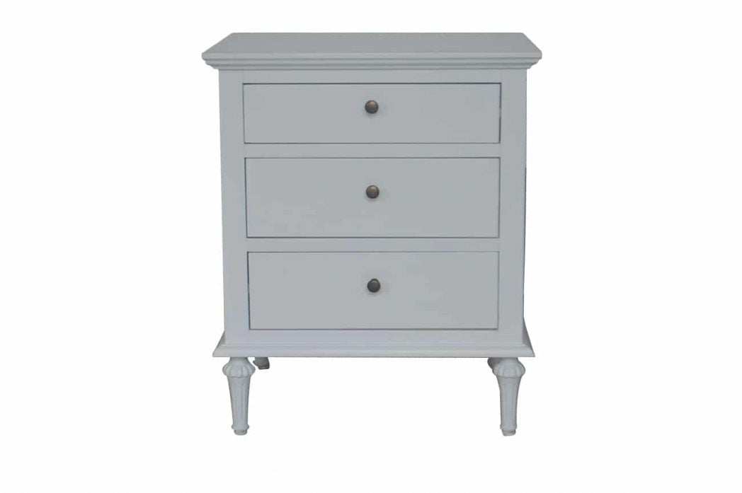 Emmerson White Side Table Round Knob