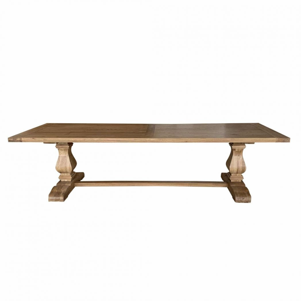 Oak Trestle Rectangular Dining Table Natural