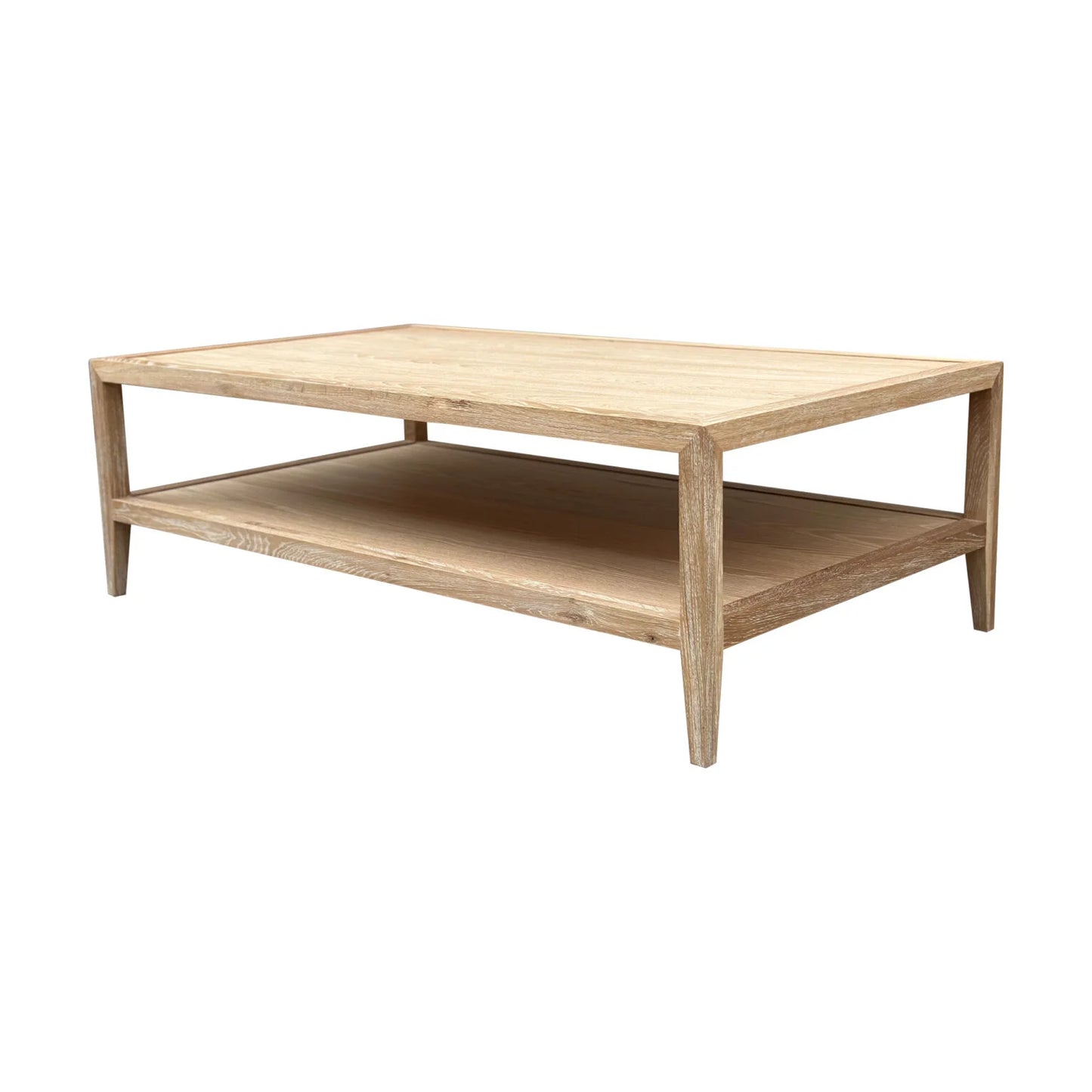 French Contemporary Coffee Table Whitewash Oak