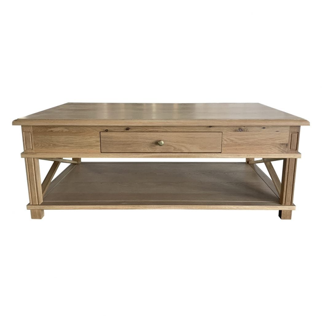 X Brace Oak Coffee Table Natural