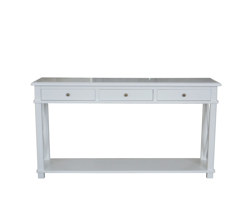 X Brace Console Table White