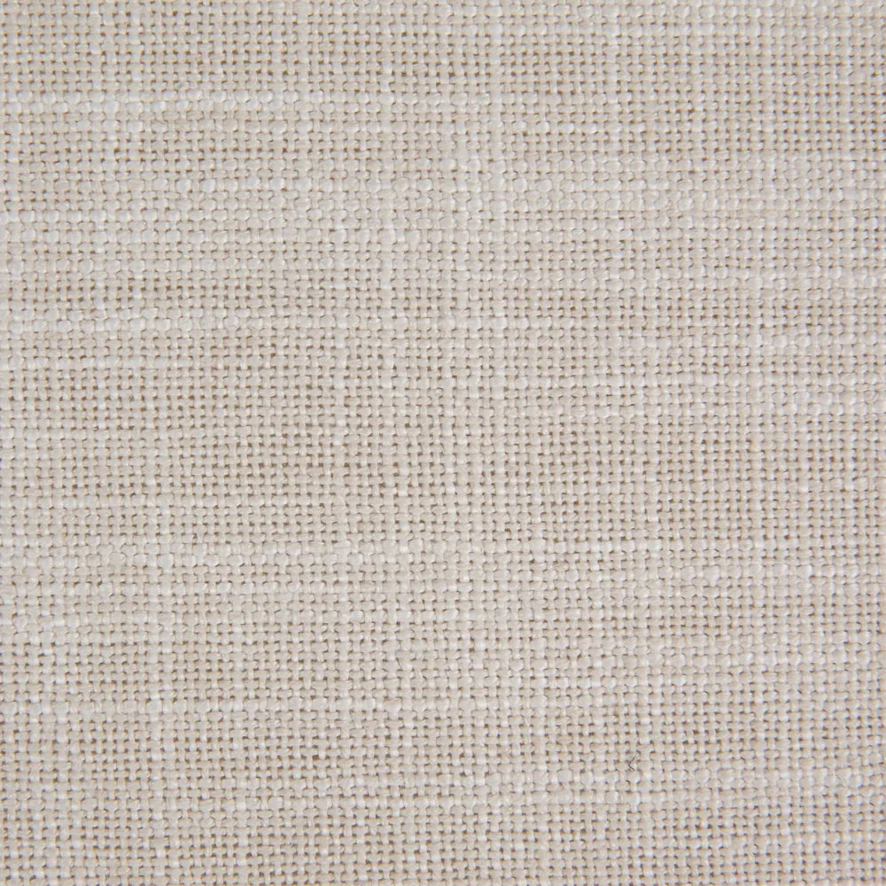 Ames Round Ottoman - Off White Linen