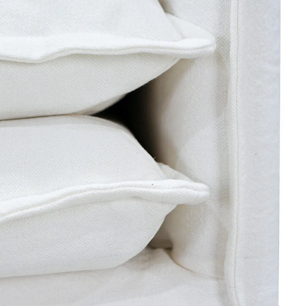 Palm Beach 3 Seater Slip Cover Sofa - White Linen