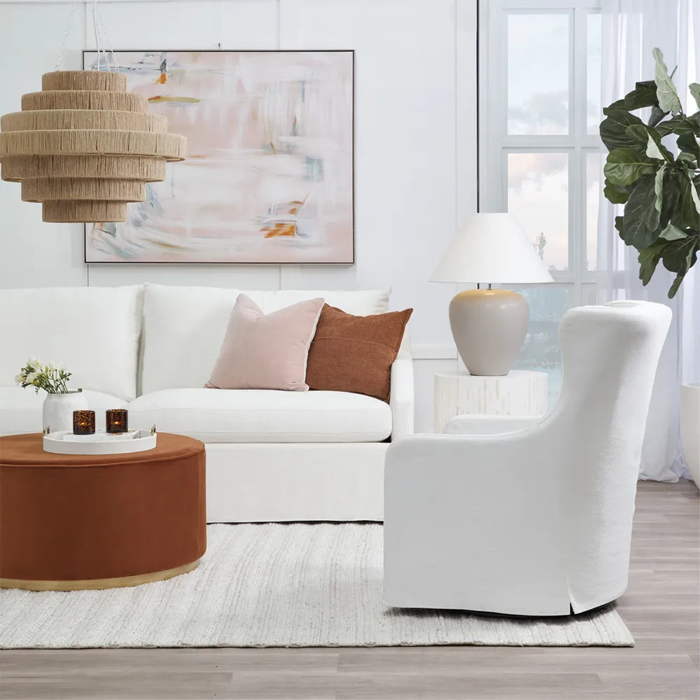 Picasso Table Lamp - Natural with White Shade