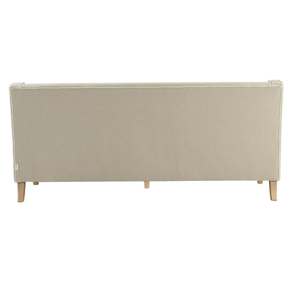 BONDI HAMPTONS 3 SEAT SOFA NATURAL/WHITE PIPING
