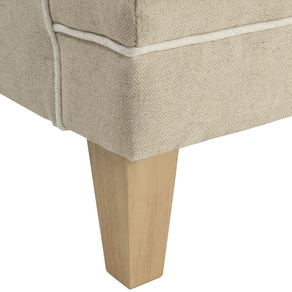 BONDI HAMPTONS 3 SEAT SOFA NATURAL/WHITE PIPING