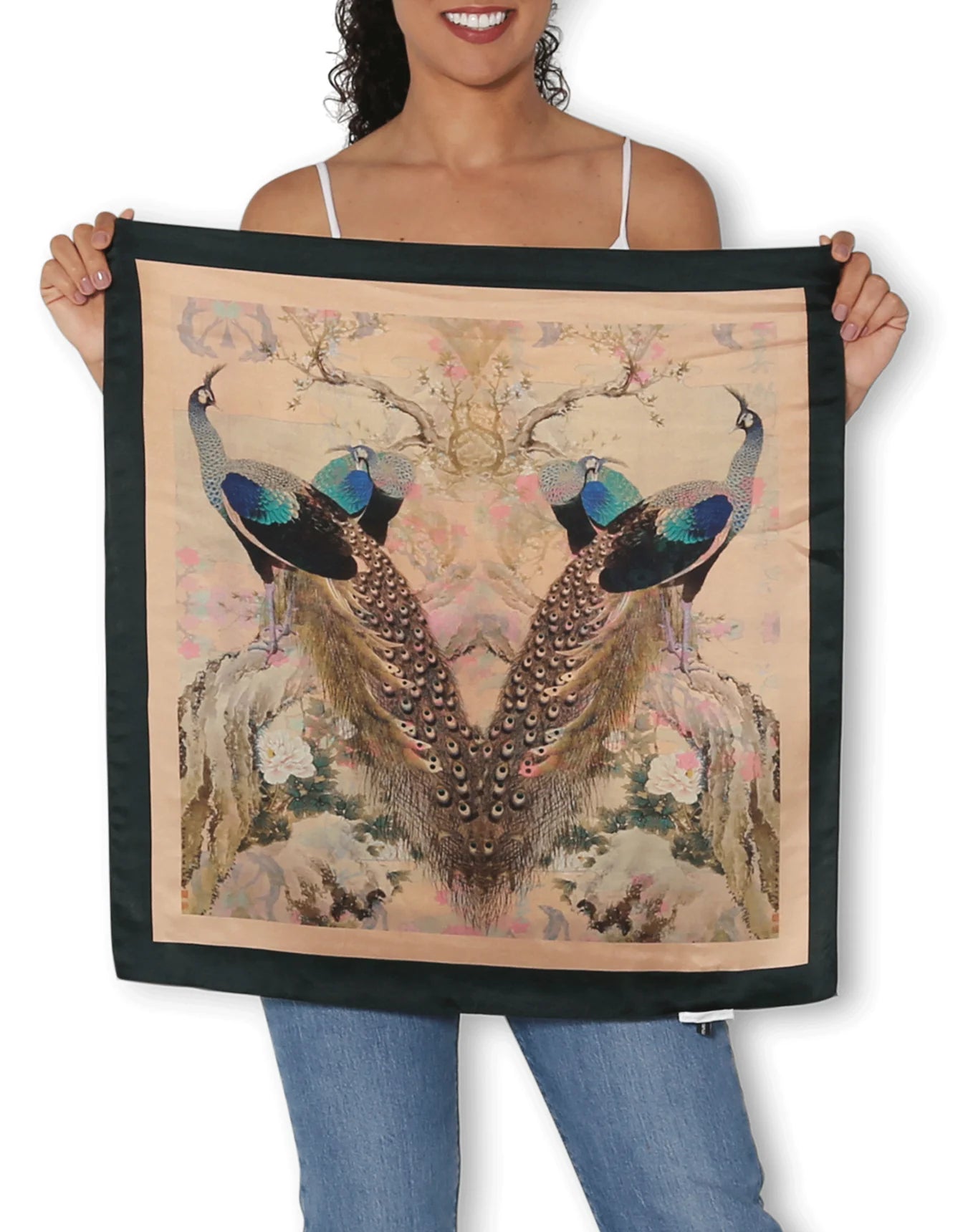 The Artists Label Silk Square Vintage Peacock
