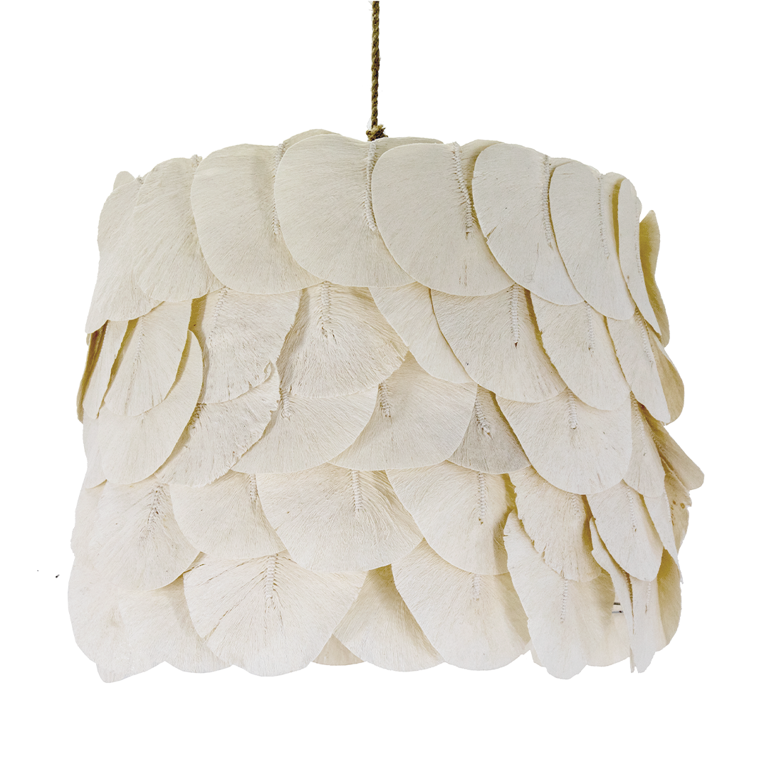 Claudine Large Petal Drum Cotton Pendant Light