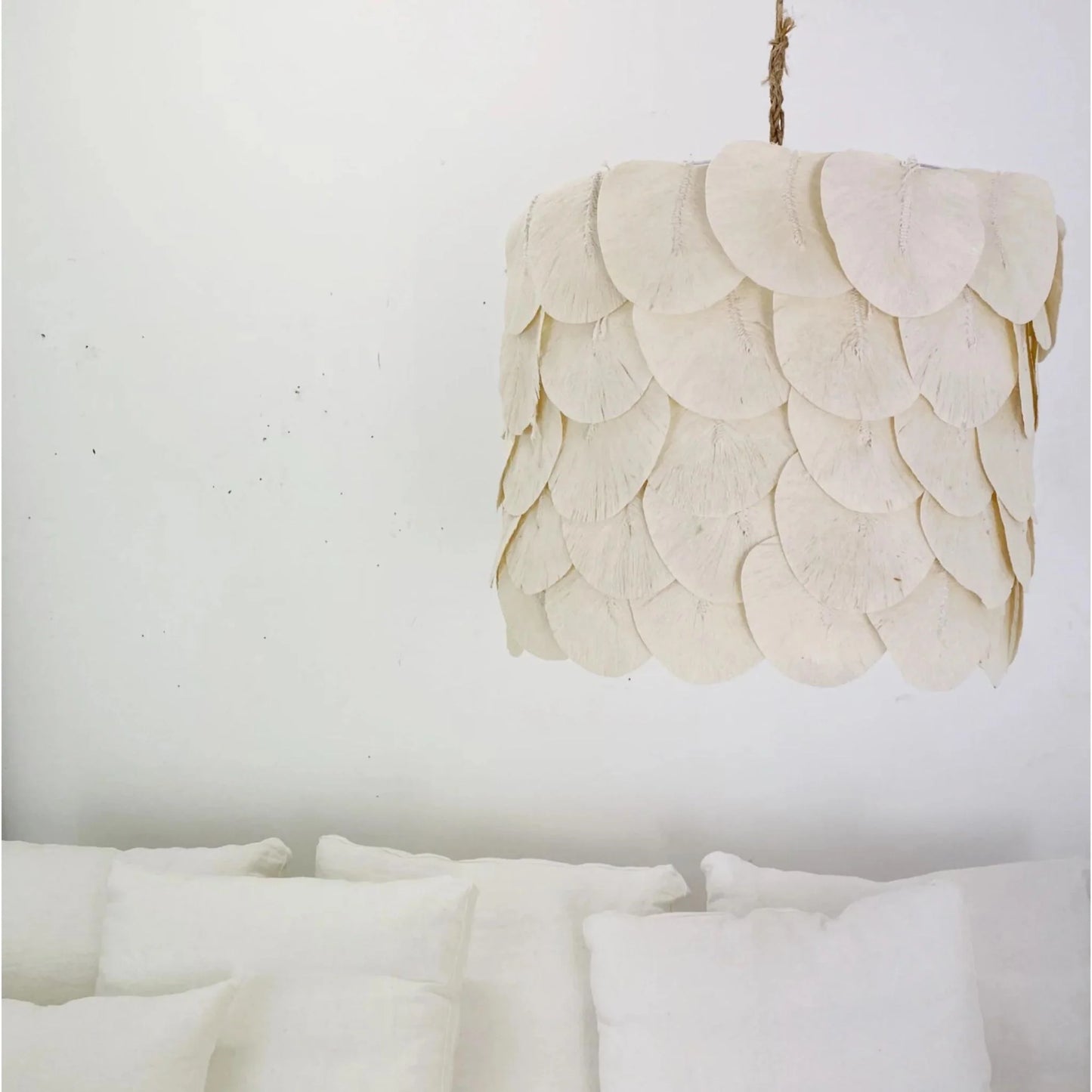 Claudine Large Petal Drum Cotton Pendant Light