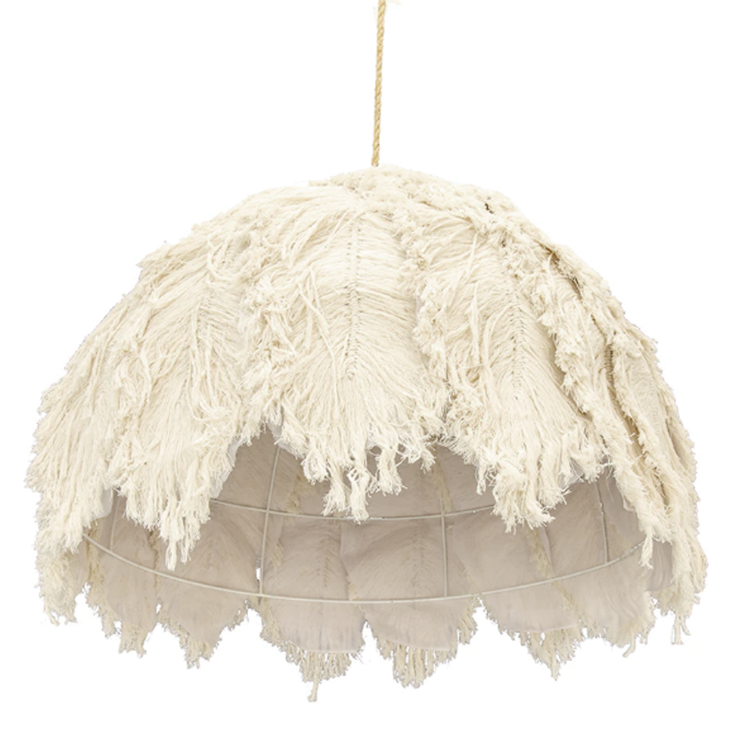 Patrice' Cotton Ostrich Feather Pendant