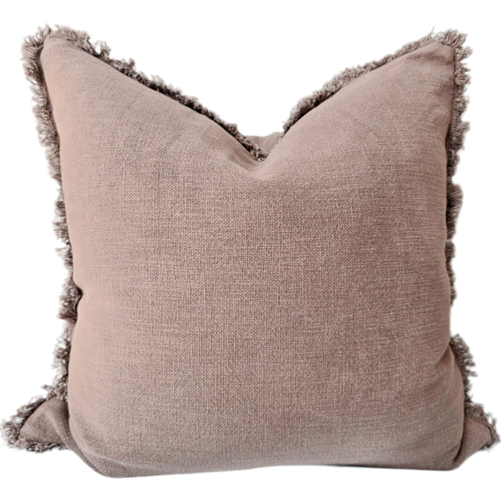 Champêtre Heavy Weight French Linen Cushion 55cm Square - Light Brown