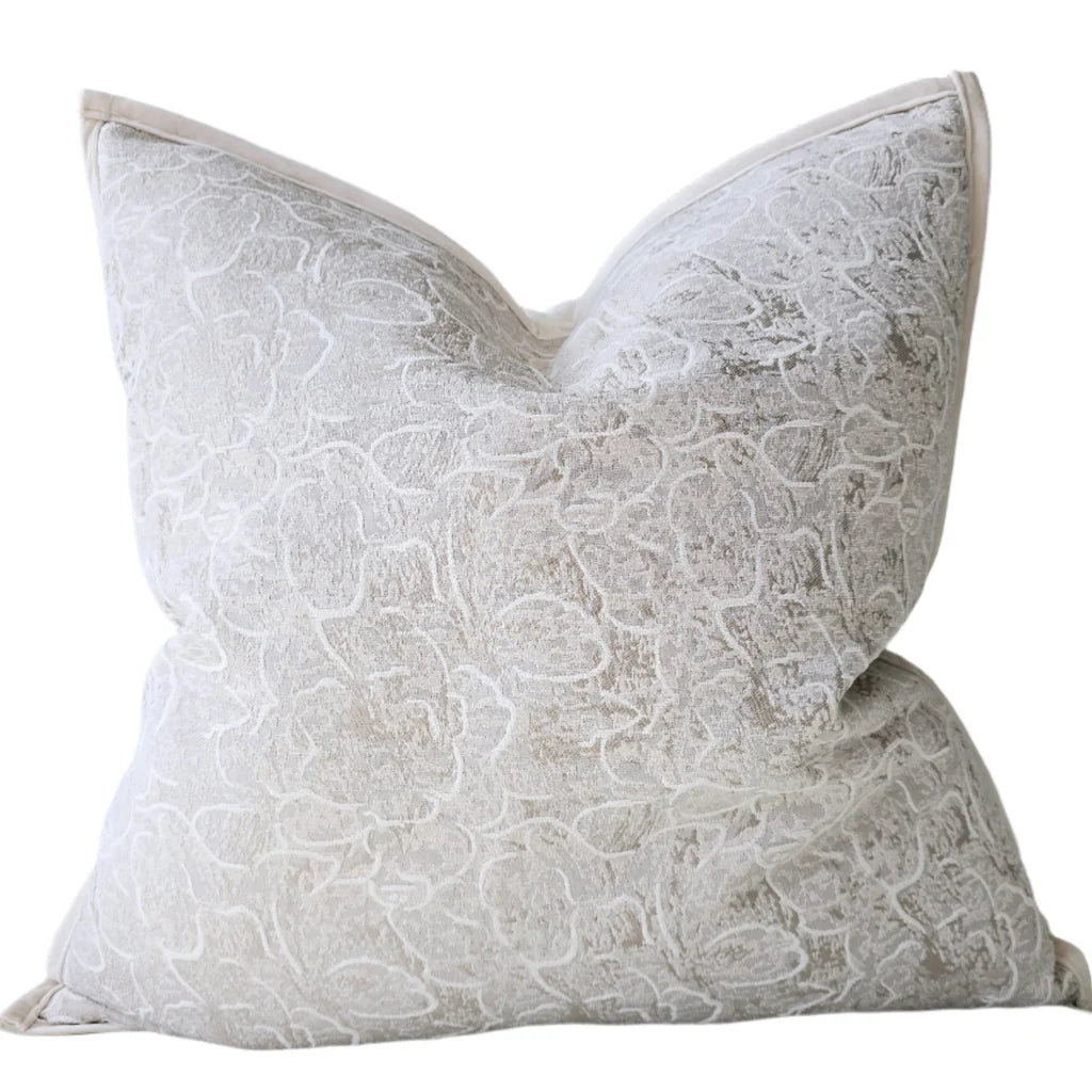 Autumn Haven Cushion 55cm Square - Blooming Flowers Champagne