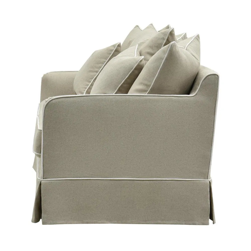 NOOSA HAMPTONS 2.5 SEAT SOFA NATURAL W/WHITE PIPING