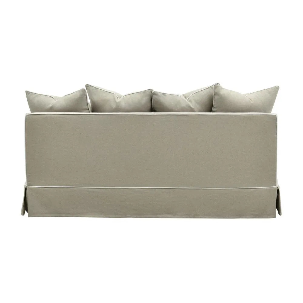 NOOSA HAMPTONS 2.5 SEAT SOFA NATURAL W/WHITE PIPING
