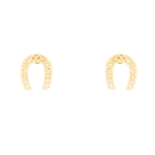 Caoba Stud Earrings Yellow Gold