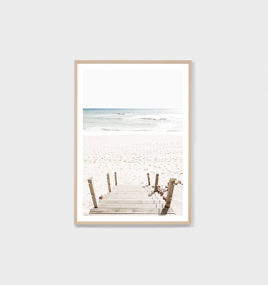 Beach Steps Print by Warranbrooke